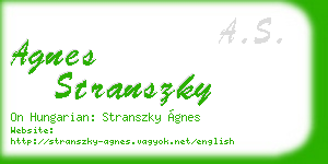 agnes stranszky business card