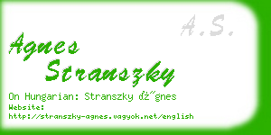 agnes stranszky business card